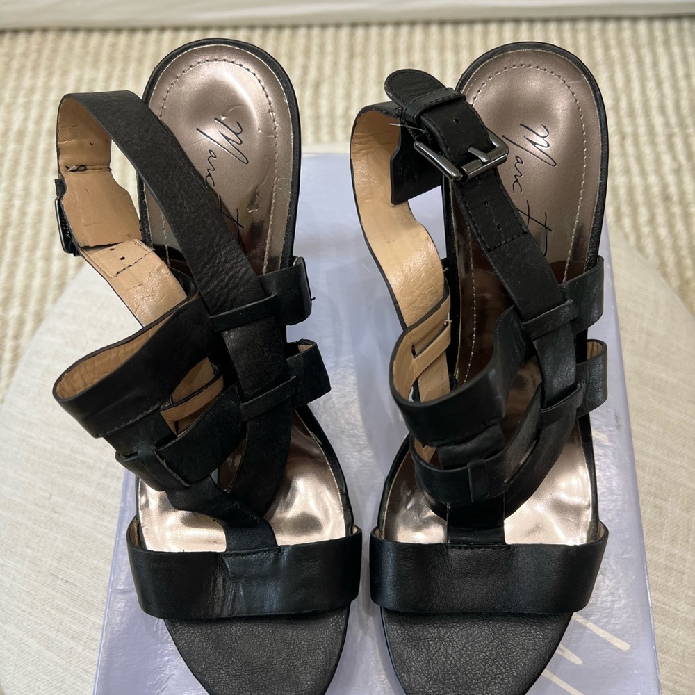 Marc Fisher Black or Taupe Leather Heels  10